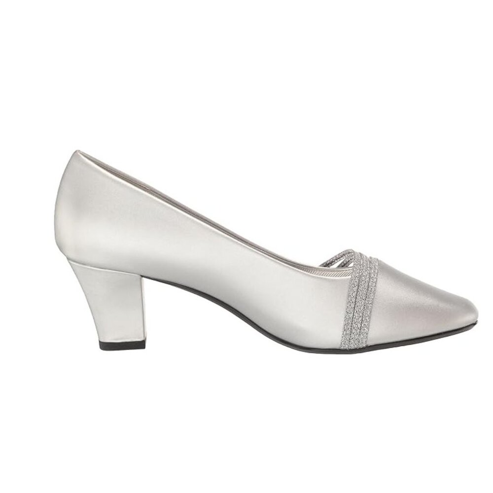 NiB Easy Street Women's Cristiny Pump Evening Heels SilverSize 6.5 M $70 RY1258 - Picture 2 of 5